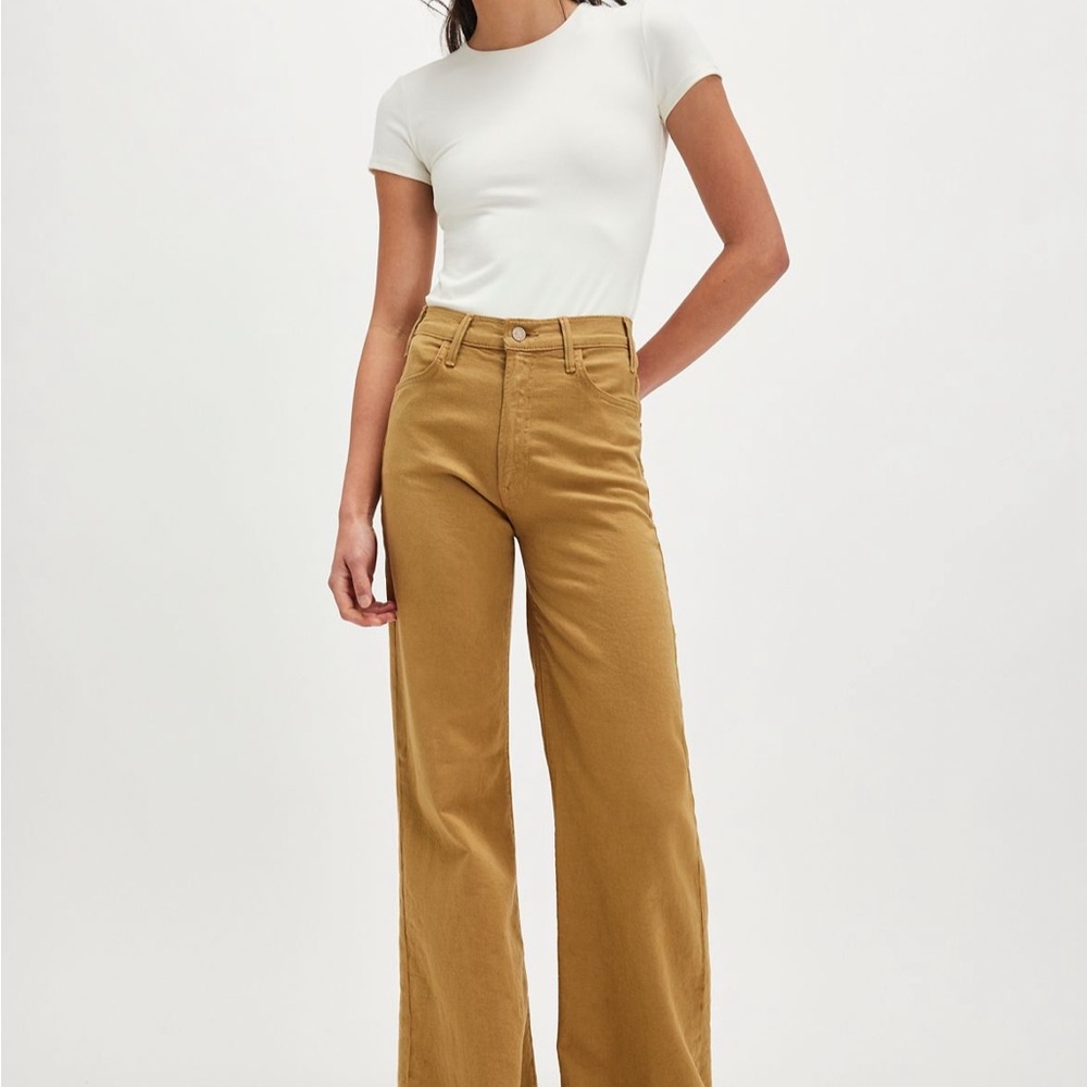 MOTHER The Hustler Roller Women's High Rise Tan Jeans